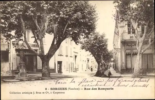 Ak Sorgues Vaucluse, Rue des Remparts