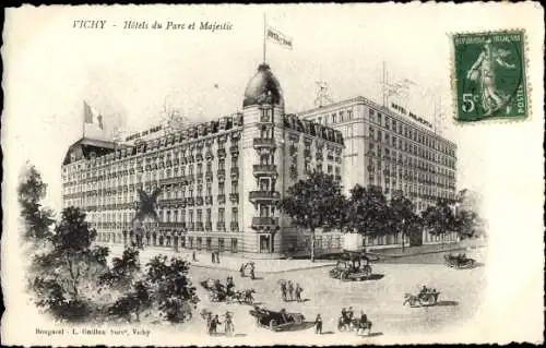 Ak Vichy Allier, Hotel du Parc et Majestic