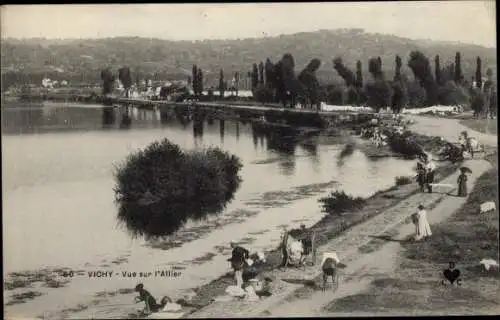 Ak Vichy Allier, Vue sur l'Allier