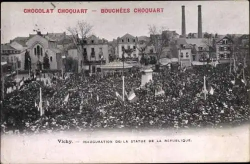 Ak Vichy Allier, Inauguration de la Statue de la Republique