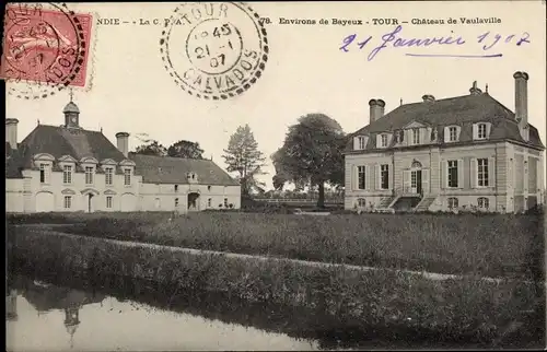 Ak Tour en Bessin Calvados, Le Chateau de Vaulaville