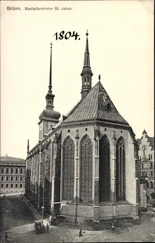 Ak Brno Brünn Südmähren, Stadtpfarrkirche St. Jakob