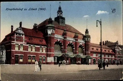 Ak Lübeck in Schleswig Holstein, Hauptbahnhof