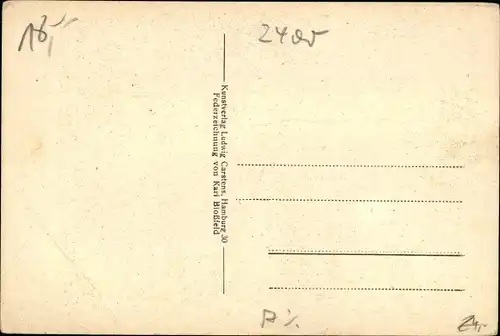 Künstler Ak Blossfeld, Karl, Hansestadt Lübeck, Kleine Petersgrube, Federzeichnung