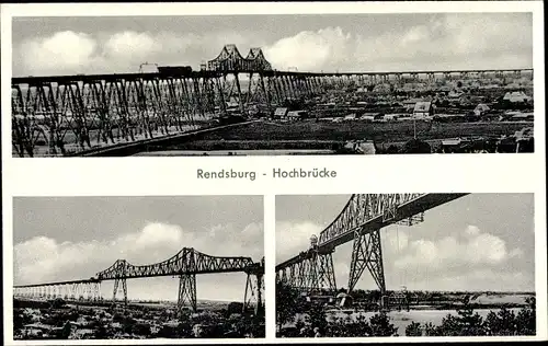 Ak Rendsburg in Schleswig Holstein, Hochbrücke