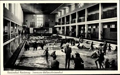 Ak Norderney, Seewasser Wellenschwimmbad, Badegäste