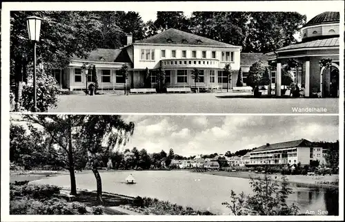 Ak Horn Bad Meinberg im Kreis Lippe, Wandelhalle, Am See