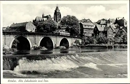 Ak Wetzlar im Lahn Dill Kreis, Alte Lahnbrücke und Dom