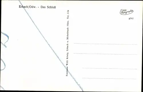 Ak Erbach im Odenwald Hessen, Schloss