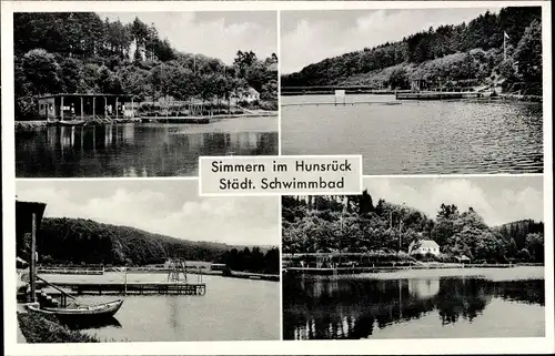 Ak Simmern im Hunsrück, Städt. Schwimmbad