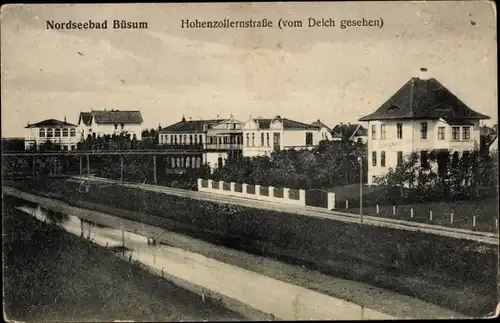 Ak Nordseebad Büsum, Hohenzollernstraße vom Deich gesehen