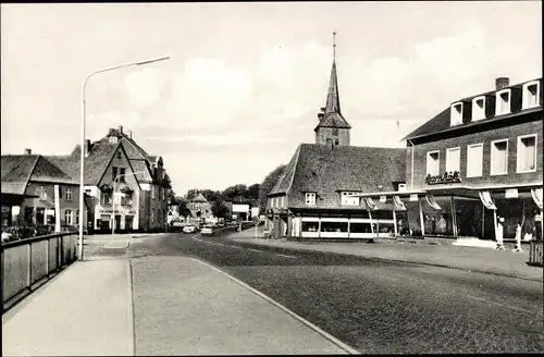 Ak Bad Bramstedt in Holstein, Straßenpartie, Kirche, Barnhöft