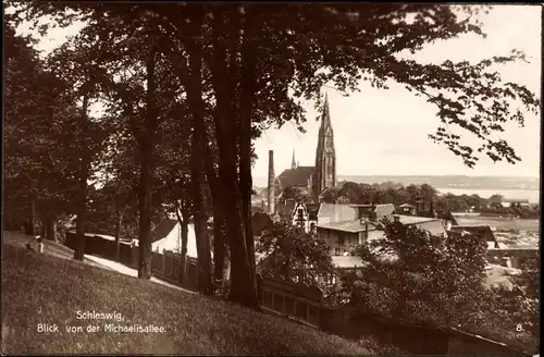 Ak Schleswig an der Schlei, Blick von der Michaelisallee, Dom St Petri