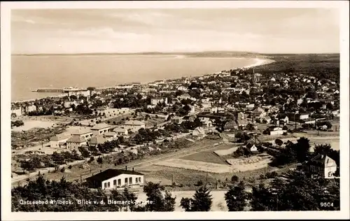 Ak Ostseebad Ahlbeck Heringsdorf auf Usedom, Gesamtansicht, Bismarckwarte