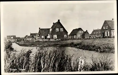 Ak Petten Nordholland, Singel, Waterzicht, Huizen