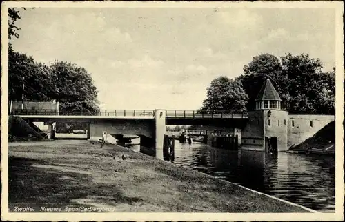 Ak Zwolle Overijssel Niederlande, Nieuwe Spoolderbergbrug