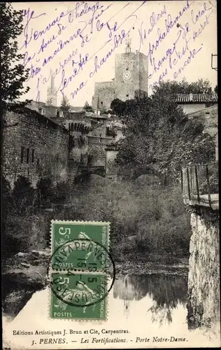 Ak Pernes Vaucluse, Les Fortifications, Porte Notre Dame