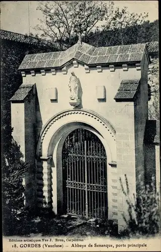 Ak Gordes Vaucluse, Abbaye de Senanque, porte principale