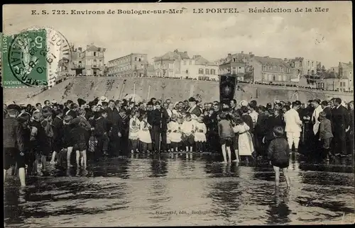 Ak Le Portel Pas de Calais, Benediction de la Mer