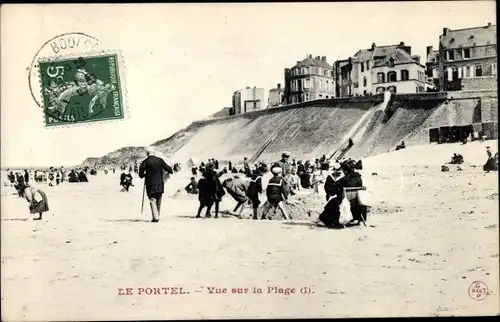 Ak Le Portel Pas de Calais, Vue sur la Plage