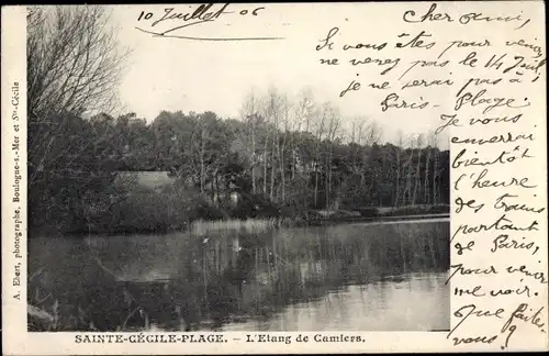 Ak Sainte Cecile Plage Camiers Pas de Calais, L'Etang de Camiers