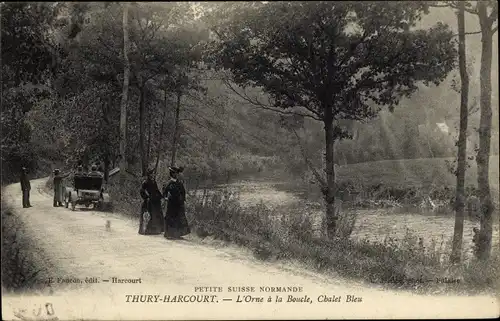 Ak Thury Harcourt Calvados, L'Orne a la Boucle, Chalet Bleu