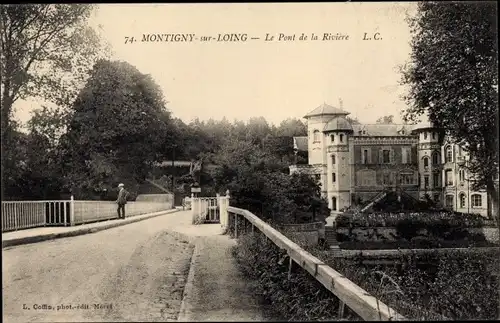 Ak Montigny sur Loing Seine et Marne, Le Pont de la Riviere