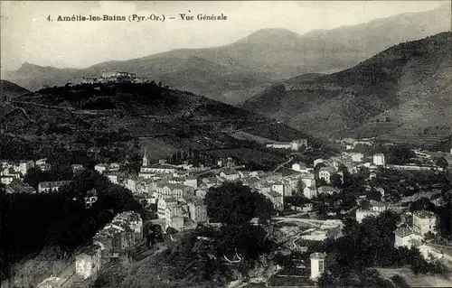 Ak Amelie les Bains Pyrénées Orientales, Gesamtansicht