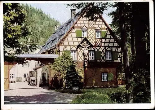 Ak Karlovy Vary Karlsbad Stadt, Waldcafé Schützenmühle