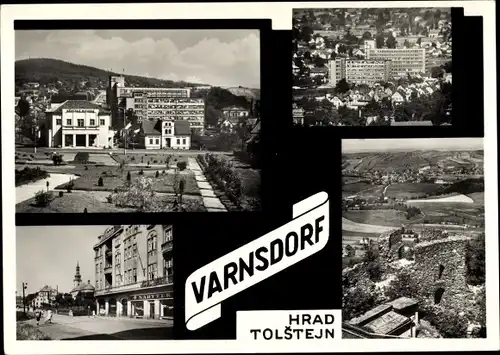 Ak Varnsdorf Warnsdorf Region Aussig, Hrad Tolstejn, Blick auf den Ort