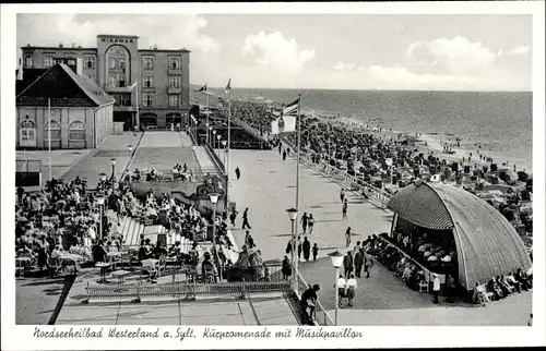 Ak Westerland auf Sylt, Kurpromenade mit Musikpavillon