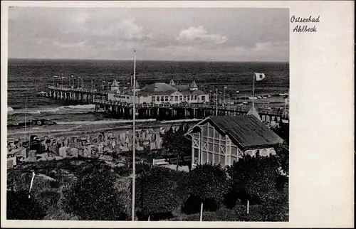 Ak Ostseebad Ahlbeck Heringsdorf auf Usedom, Strand, Seebrücke