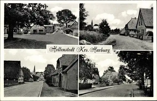 Ak Hollenstedt in Niedersachsen, Straßenpartie, Kirchturm, Ortspartie