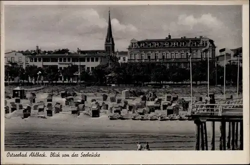 Ak Ostseebad Ahlbeck Heringsdorf auf Usedom, Blick von der Seebrücke