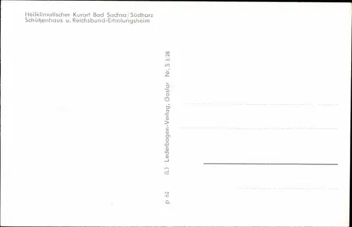 Ak Bad Sachsa in Niedersachsen, Schützenhaus u. Reichsbund Erholungsheim