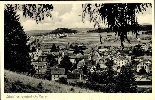 Ak Gladenbach Hessen, Durchblick zum Ort, Felder