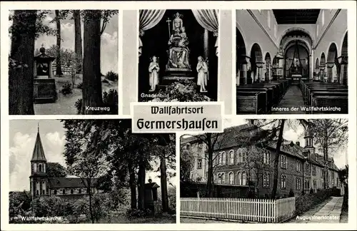 Ak Germershausen Niedersachsen, Kreuzweg, Gnadenbild, Wallfahrtskirche, Inneres, Augustinerkloster