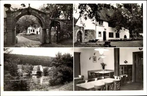 Ak Oberndorf am Neckar im Schwarzwald, Gasthof Karthause Grünau, Inh. Robert Unger, See, Tor