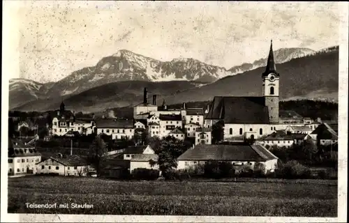 Ak Teisendorf in Oberbayern, Teilansicht mit Kirche und Staufen