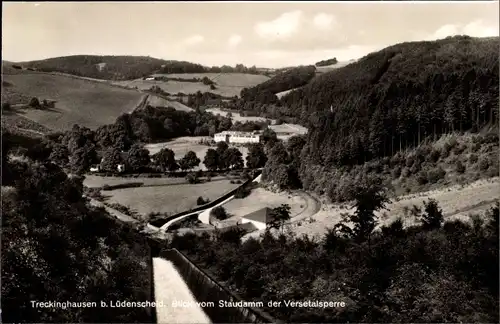 Ak Treckinghausen Lüdenscheid im Märkischen Kreis, Blick vom Staudamm der Versetalsperre