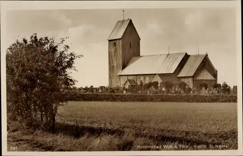 Ak Wyk auf Föhr Nordfriesland, Kirche St. Nicolai