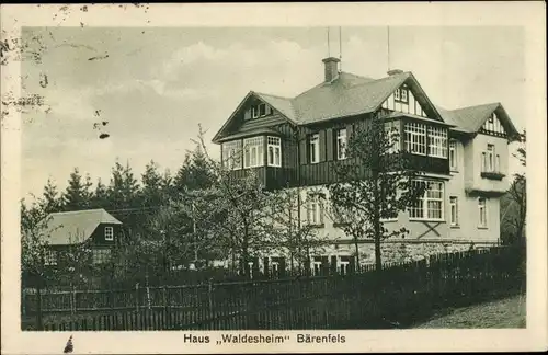 Ak Bärenfels Altenberg im Erzgebirge, Haus Waldesheim, Bes. Bruno Scharfe