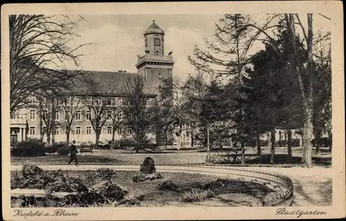 Ak Krefeld am Niederrhein, Stadtgarten