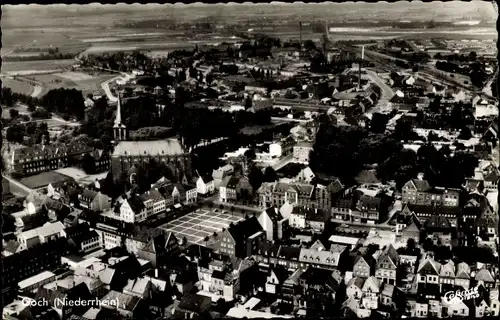Ak Goch am Niederrhein, Fliegeraufnahme der Stadt