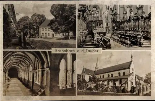 Ak Bronnbach Reicholzheim Wertheim im Main Tauber Kreis, Kirche aussen und innen, Gasthof Ernst Lang