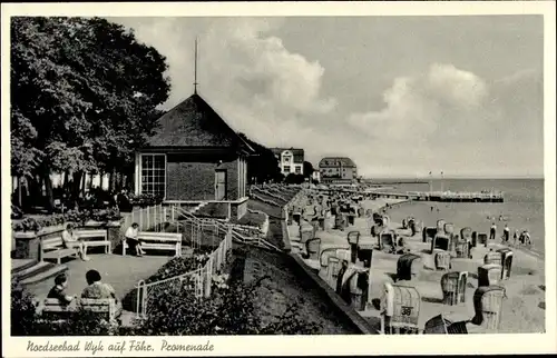 Ak Wyk auf Föhr Nordfriesland, Promenade, Strand