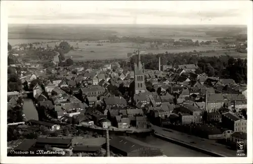 Ak Grabow an der Elde in Mecklenburg, Vogelschau, Klinke 14329