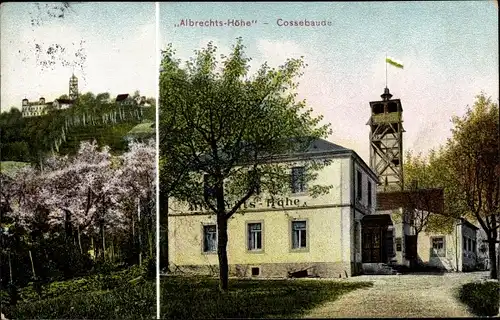 Ak Dresden Cossebaude, Albrechtshöhe, Aussichtsturm