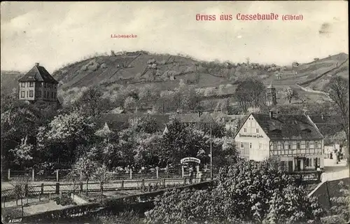 Ak Dresden Cossebaude, Blick auf den Ort, Liebenecke