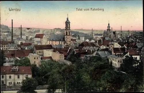 Ak Werdau in Sachsen, Total vom Rahmberg